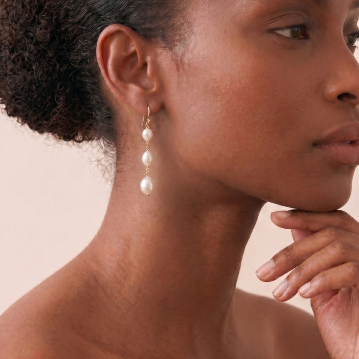 9ct Yellow Gold Ida Freshwater Pearl Drop Earrings