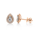 9ct Two Tone Pear Shape Diamond Studs