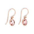 9ct Rose Gold Oval Morganite Drop Earrings