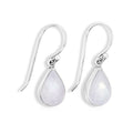 Sterling Silver Pear Shape Moonstone Drop Earrings