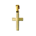 9ct Yellow Gold Flat Plain Cross with Border Line