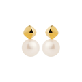 Najo Yellow Gold Plated Mirage Pearl Earrings