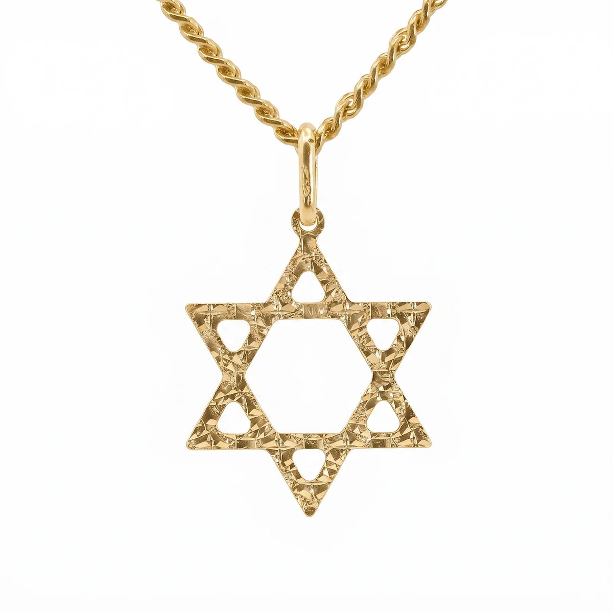 9ct Italian Yellow Gold Large Star Of David Pendant