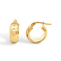 9ct Yellow Gold Thick Hoop Earrings
