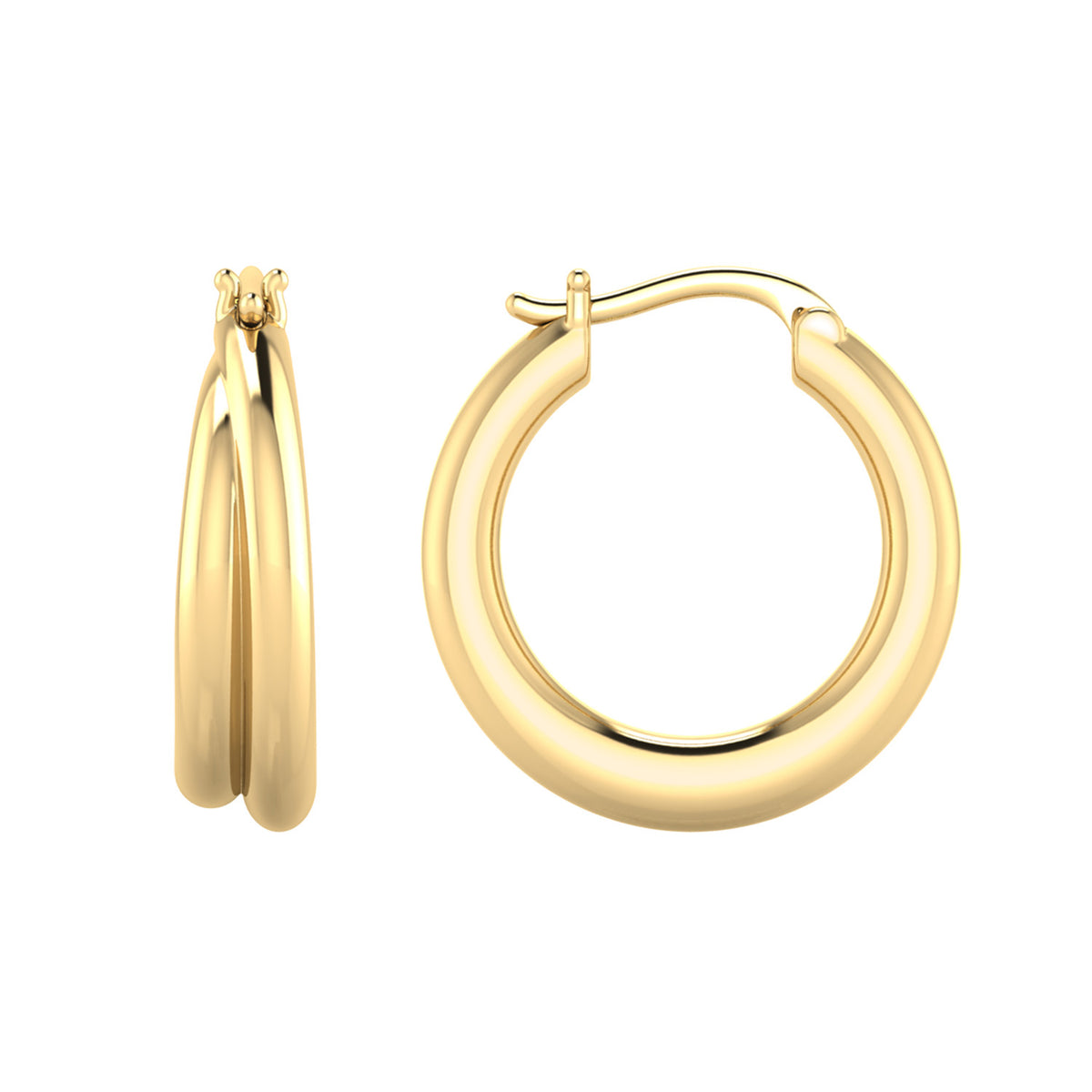 Gold Vermeil 22ct Double Hoop Earring