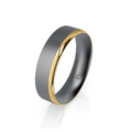 Men's Tantalum And 9ct Yellow Gold Edged Wedding Ring