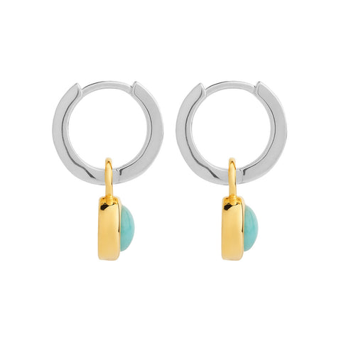 Najo Solace Two Tone Amazonite Huggie Earrings - alternate view
