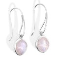Sterling Silver Oval Moonstone Drop Earrings