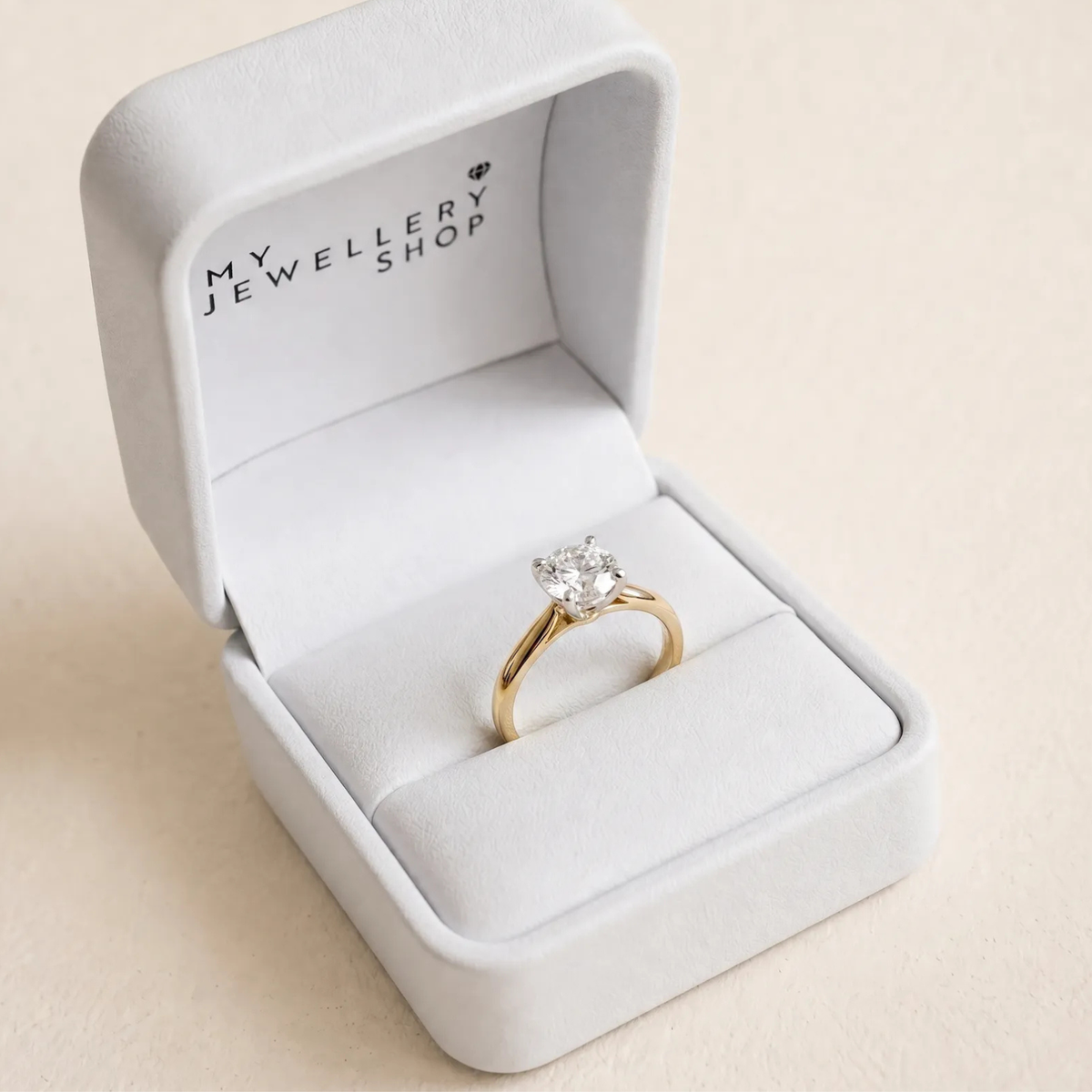 1.05ct Round Lab Grown Diamond Engagement Ring With Hidden Halo