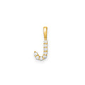 9ct Yellow Gold Lab Grown Diamond Letter 'J' Pendant