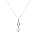 Sterling Silver Pearl and Cubic Zirconia Pendant