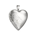 Sterling Silver Engraved And Plain Heart Locket