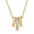 Gold Vermeil 22ct Three Rings Lab Grown Diamond Necklace