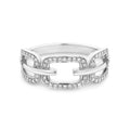 0.20ct Round Natural Interlocking Square Diamond Ring