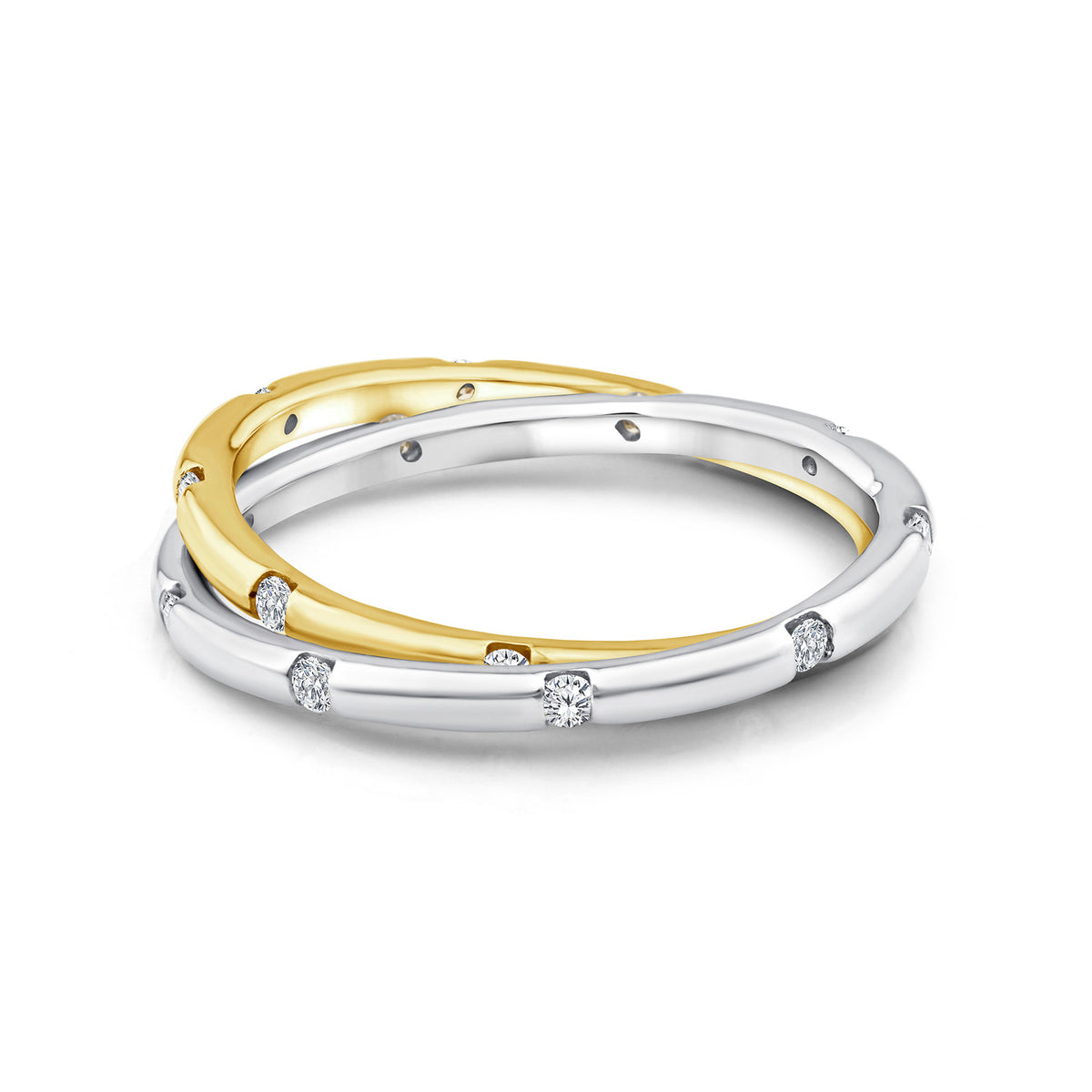 Gold Vermeil 22ct & Sterling Silver Lab Grown Diamond Interlocking Rings
