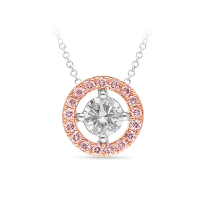 9ct Two Tone Australian Pink Diamond Necklace - alternate