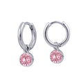 Sterling Silver Huggies With October Birthstone Drop