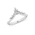 9ct White Gold Diamond Set Curved Wedding Ring