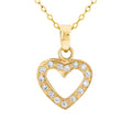 9ct Yellow Gold Cubic Zirconia Heart Pendant