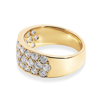 9ct Yellow Gold Wide Lab Grown Diamond Ring - alternate
