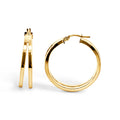 9ct Yellow Gold Large Double Hoop Split Earring