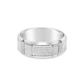 Men's Sterling Silver Faceted Brushed Centre Wedding Ring