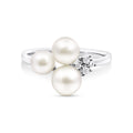 9ct White Gold Freshwater Pearl & Diamond Ring