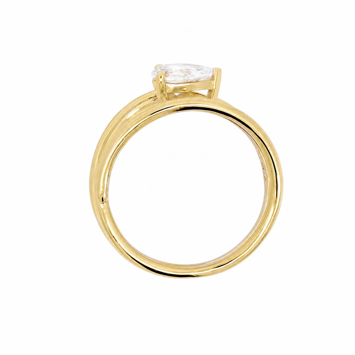 9ct Yellow Gold Pear Lab Grown Diamond Ring