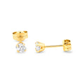 9ct Yellow Gold Cubic Zirconia Stud Earrings