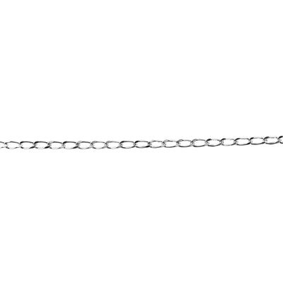 Sterling Silver Bevelled Long Curb Anklet - alternate