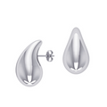 Sterling Silver Large Teardrop Stud Earrings