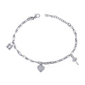 Sterling Silver Starter Charm Bracelet With Cubic Zirconia Charms