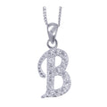Sterling Silver Cubic Zirconia Letter B Necklace