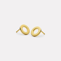 Najo Sola Gold Plated Circle Stud Earrings