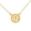 Yellow Gold Plated Leo Zodiac Pendant