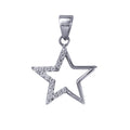 Sterling Silver Cubic Zirconia Open Star Pendant