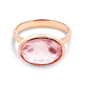 9ct Rose Gold Oval Rose Quartz Ring