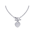 Sterling Silver Belcher Necklace With T Bar And Polished Heart