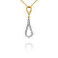 9ct Yellow Gold Open Teardrop Diamond Pendant
