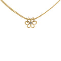 9ct Yellow Gold Diamond Set Flower Pendant