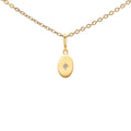 9ct Yellow Gold Mini Oval Cubic Zirconia Set Pendant