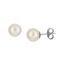 Sterling Silver Round Freshwater Cultured Pearl Studs