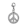 Sterling Silver Cz Peace sign Charm