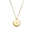 Yellow Gold Plated Round Locket Set With Cubic Zirconia