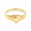 9ct Yellow Gold Single Heart Signet Ring Size N