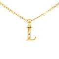 9ct Yellow Gold Diamond Set Block Initial Letter L