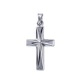 9ct White Gold Flat Fancy Cut Cross