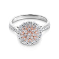 0.96ct Round Natural Australian Pink Diamond Cluster Ring