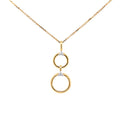 9ct Yellow Gold Diamond Set Double Circle Pendant