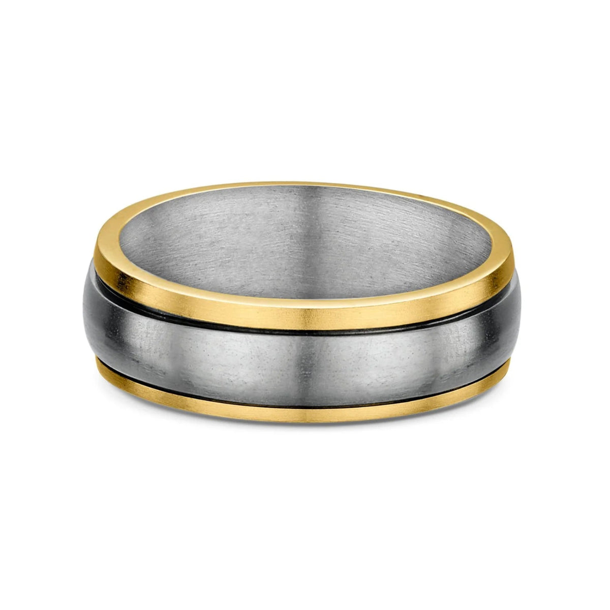 Men's 9ct Yellow Gold And Titanium Wedding Ring